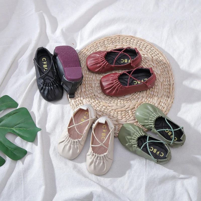 Новая детская обувь для весны и осени удобная девочек балетная чистый цвет