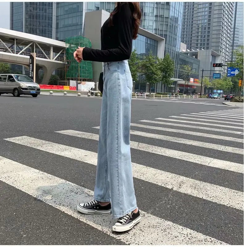 

WEPBEL Women's Fashion High Waist Long Jeans Stretch Bell-Bottom Flare Denim Pants Wide Leg Trouser Casual Streetwear