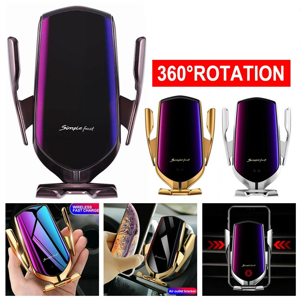 

R1 Magic Clip Infrared Automatic Induction Car Phone Holder 10W Wireless Car Charger