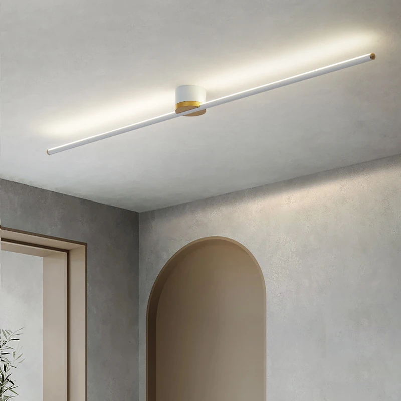 

Современный светодиодный простой потолочный светильник с длинной полосой светильник щение для спальни, коридора, балкона, коридора, входа, люстра с имитацией камня