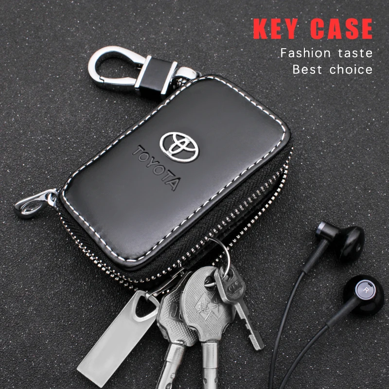 

1pcs Leather Key Wallet Car Key Bag Multi Function Key Case For Toyota Corolla Yaris Aygo Prius RAV4 Camry Auris CHR Accessories