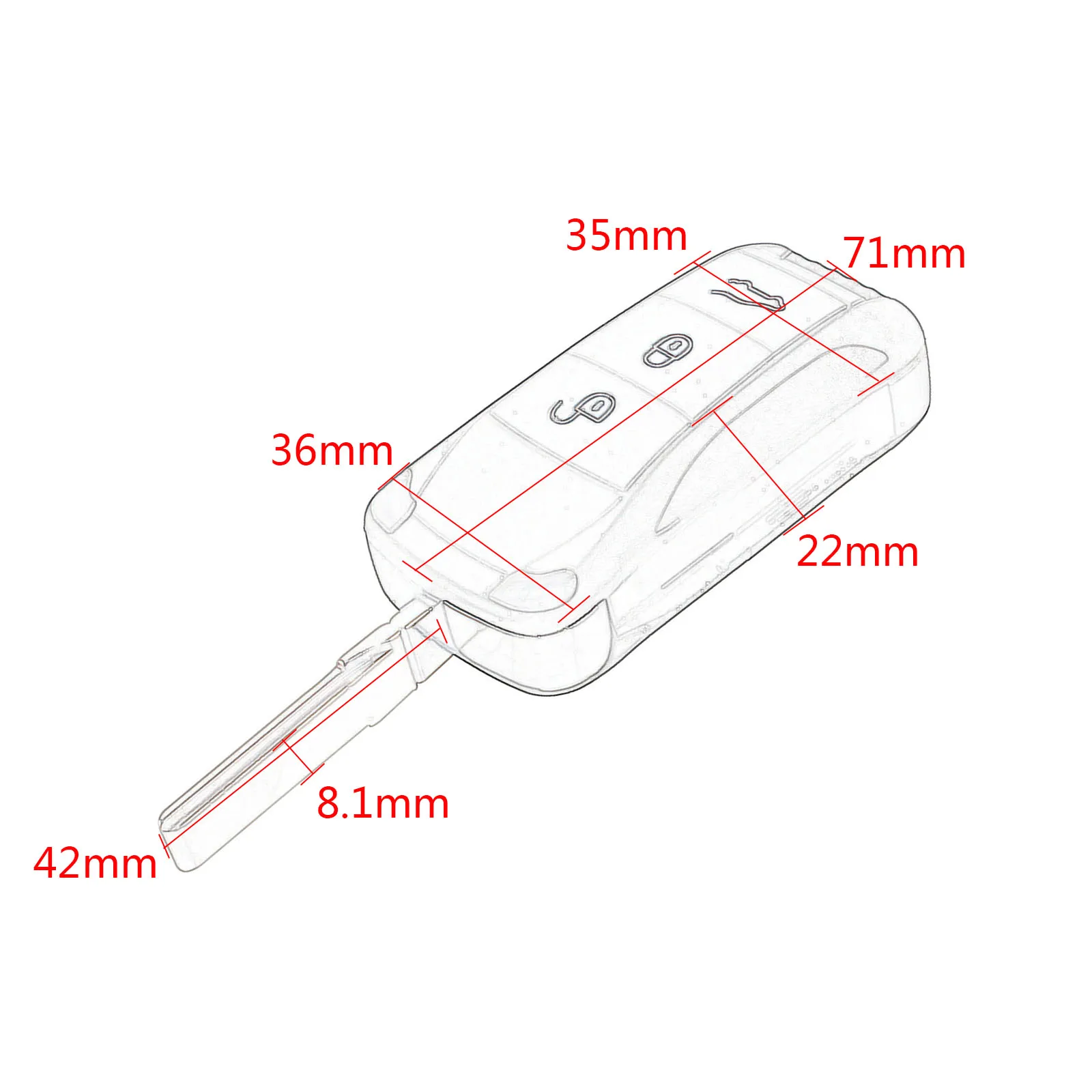 3 кнопки Авто сменный Футляр для ключей откидной Складной Корпус автомобильного