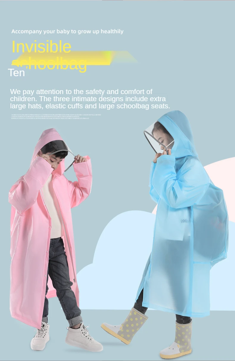 

EVA Children Raincoat Poncho BicycleNew Motorcycle Smart Rainwear Waterproof Rainsuit Casaco Infantil