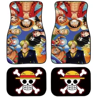 jun teng anime style character design front and rear row car foot mat rubber non slip waterproof material automobile ground mat