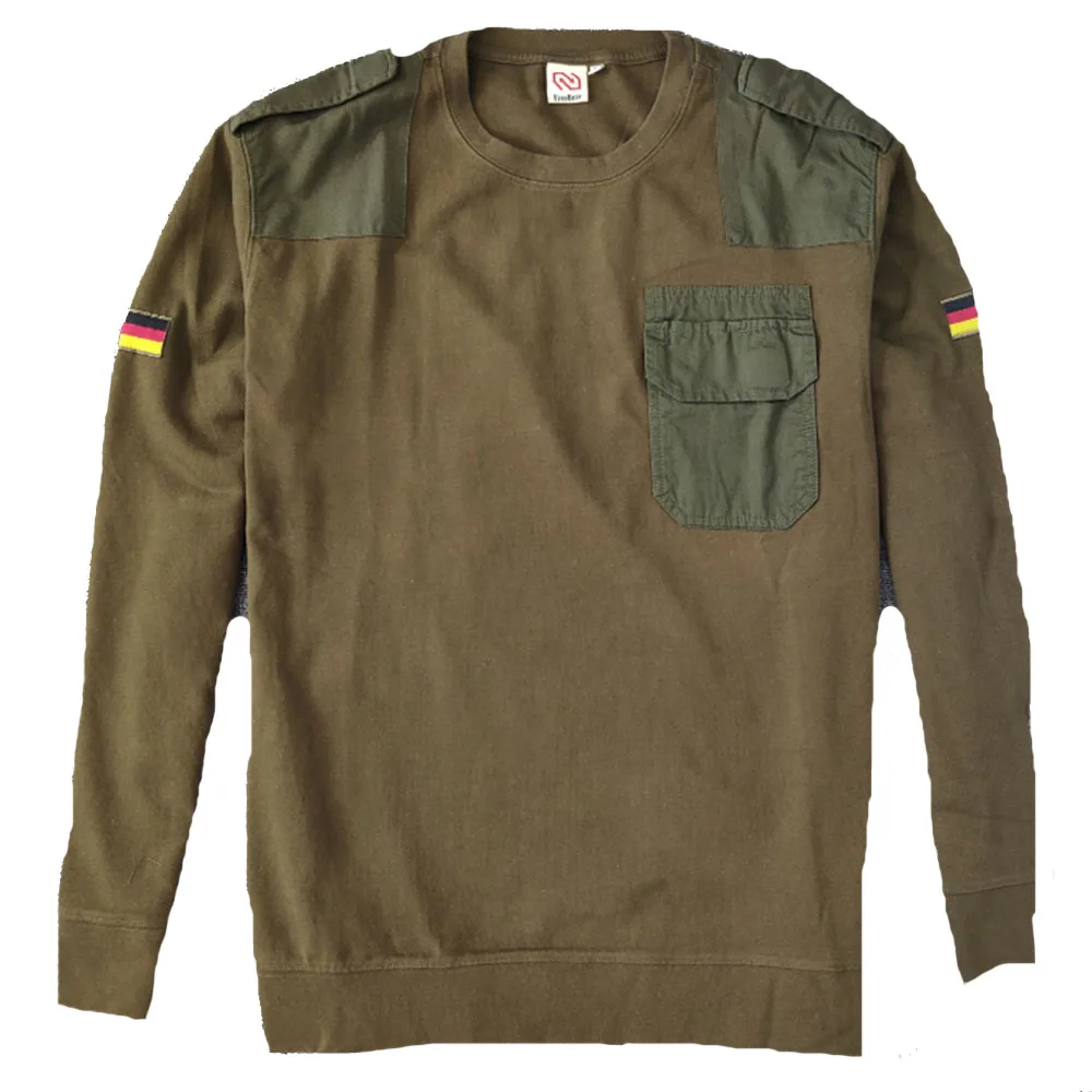 

Germen Round Neck Sweater Outdoor Men's T-Shirt Army Green Casual Special Forces Cotton Retro WW2 US Army Vintage