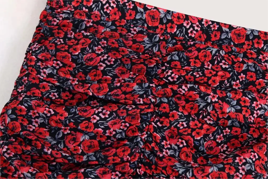 Женская юбка с цветочным принтом винтажная Сексуальная мини-юбка запахом и