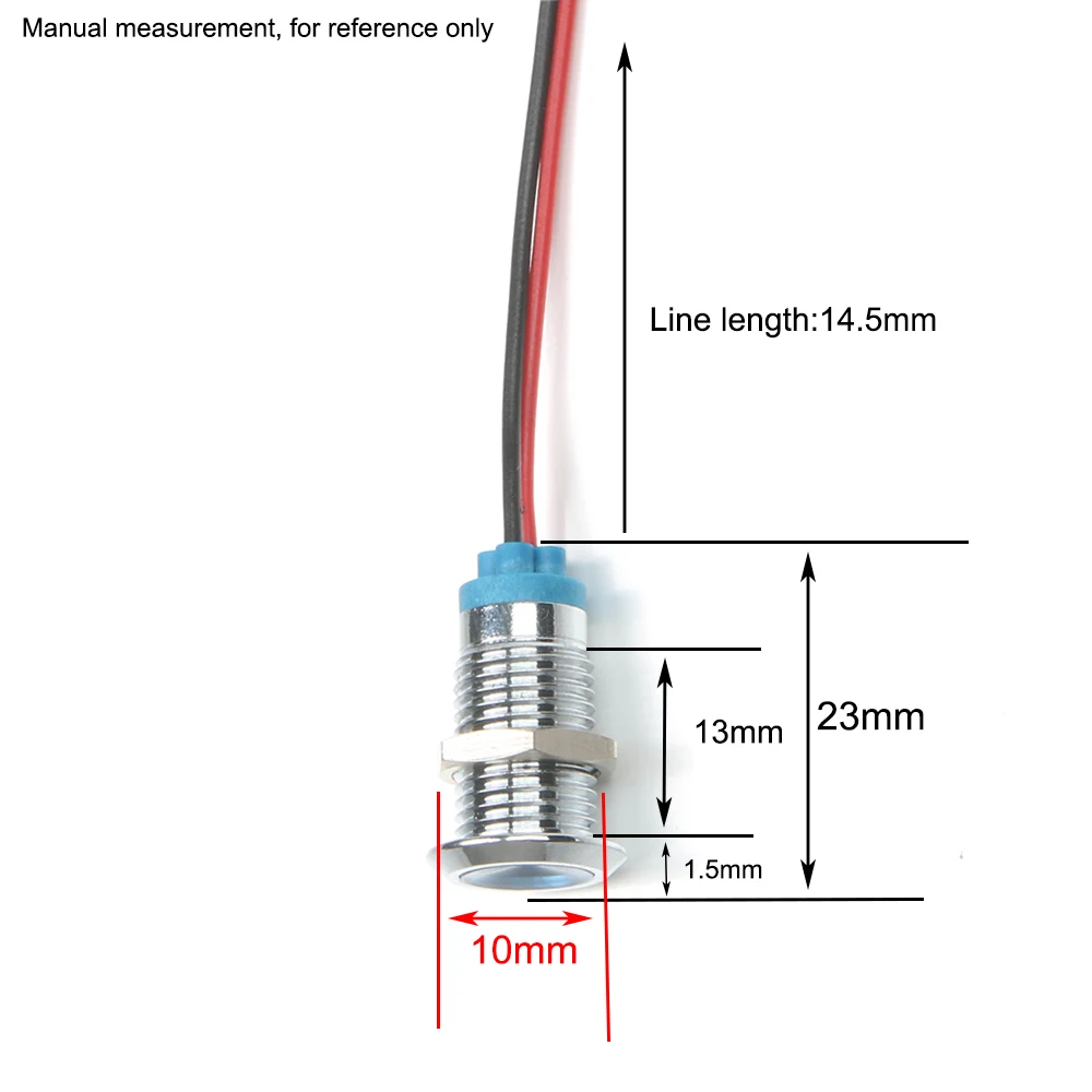 Светодиодный металлический индикатор светильник 10 мм Водонепроницаемая