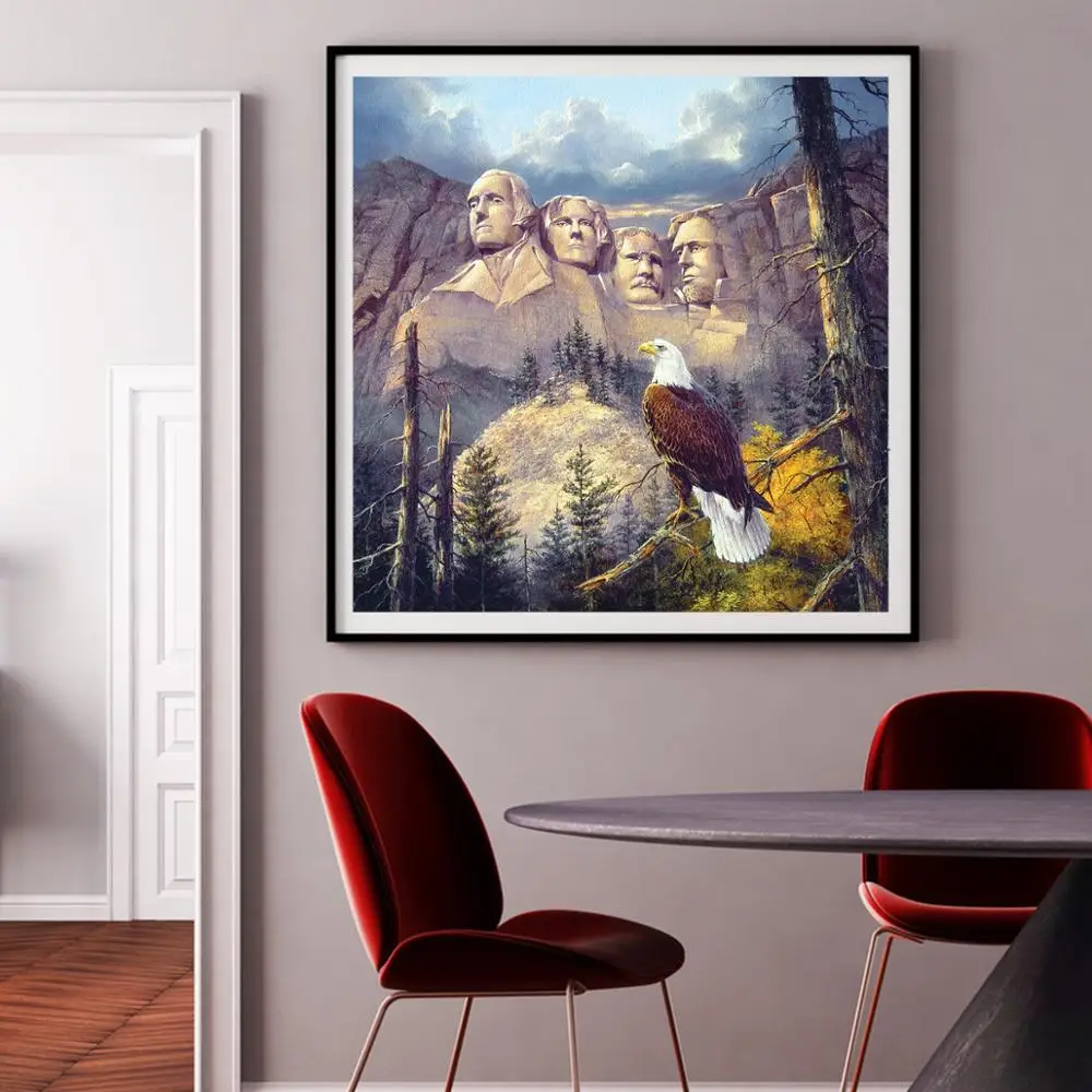 Mount Rushmore Национальный мемориальный холст картина США presidentian Mountian настенный