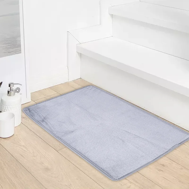 

Solid color door absorbent mat coral velvet household door mat kitchen toilet carpet