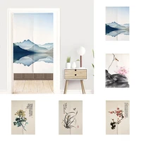 chinese cotton linen fabric door curtain bedroom kitchen partition curtain living room half panel curtain home decoration