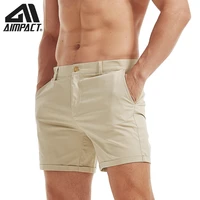 aimpact mens summer slim fit 5 inseam flat front stretch solid color cargo shorts am2355