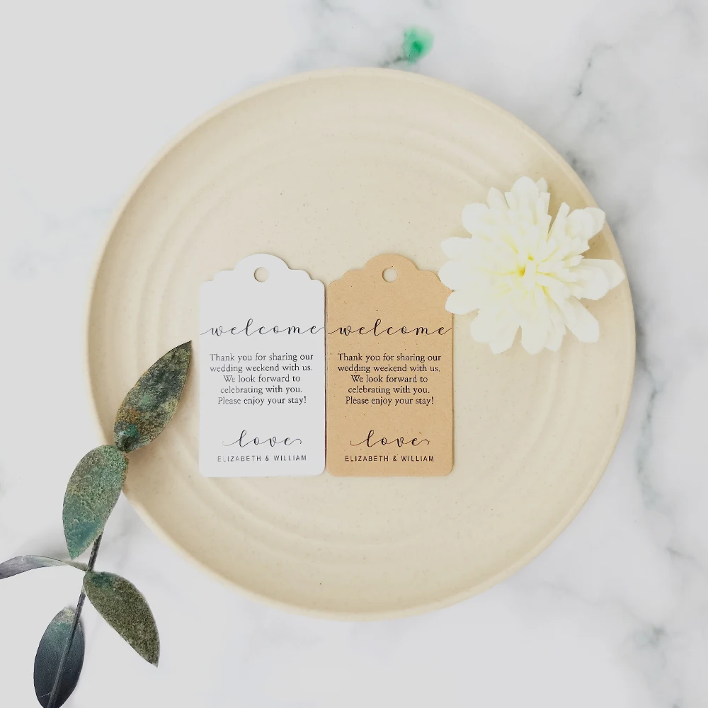 JD20-100 Pcs 35x62 мм белая Крафтовая этикетка коробка продуктов Подарочный Ключ конфеты свадебные цветы Добро пожаловать этикетки свадебные приглашения