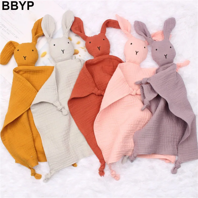 Beb&eacute; chupete apaciguar babero de toalla suave Animal mu&ntilde;eca de conejo mordedor beb&eacute;s comodidad para dormir de acurrucarse manta Juguetes-0