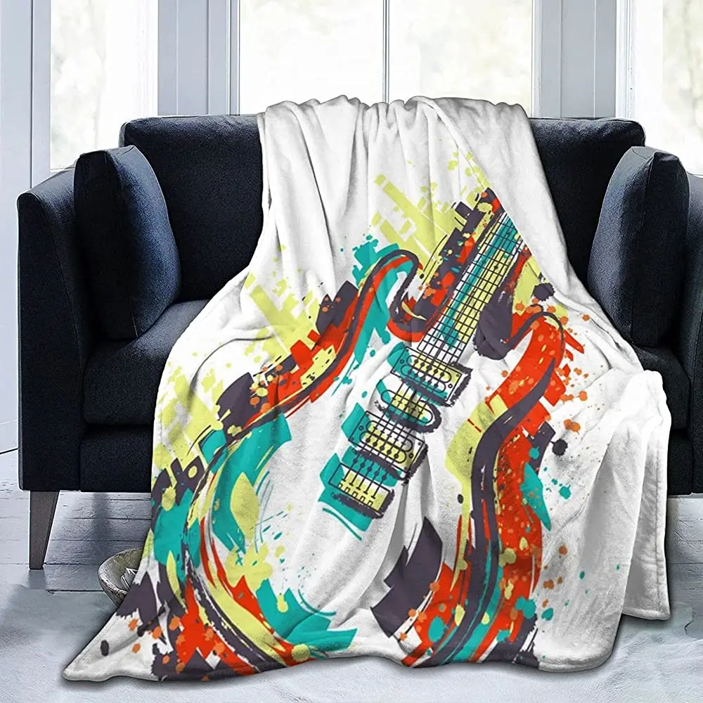 

Blanket Fleece Electric Guitar Size for Sofa or Bed Cover, Soft Plush, Luxurious Flannel, Suitable for All Seasons 50X40 inch
