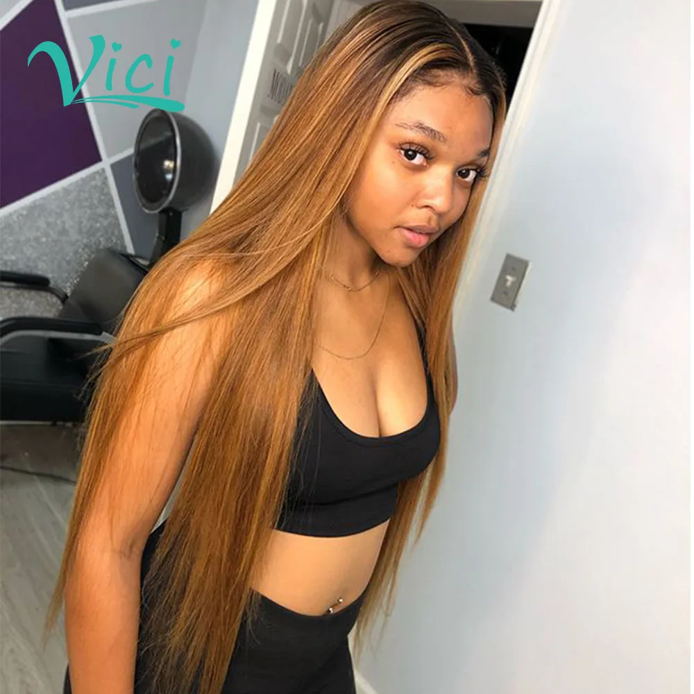 Коричневый Синтетические волосы на кружеве парик с эффектом деграде (переход от