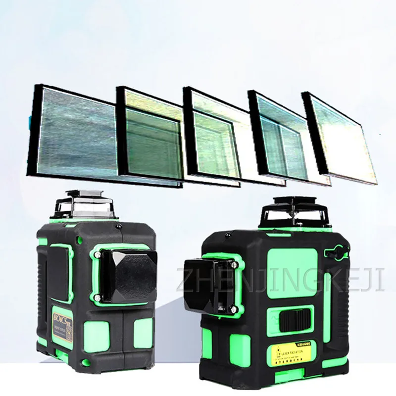 

12 Lines Spirit Level Outdoor Glare Infrared Green Light Spirit Level Portable High Precision Remote Control Wall Sticker