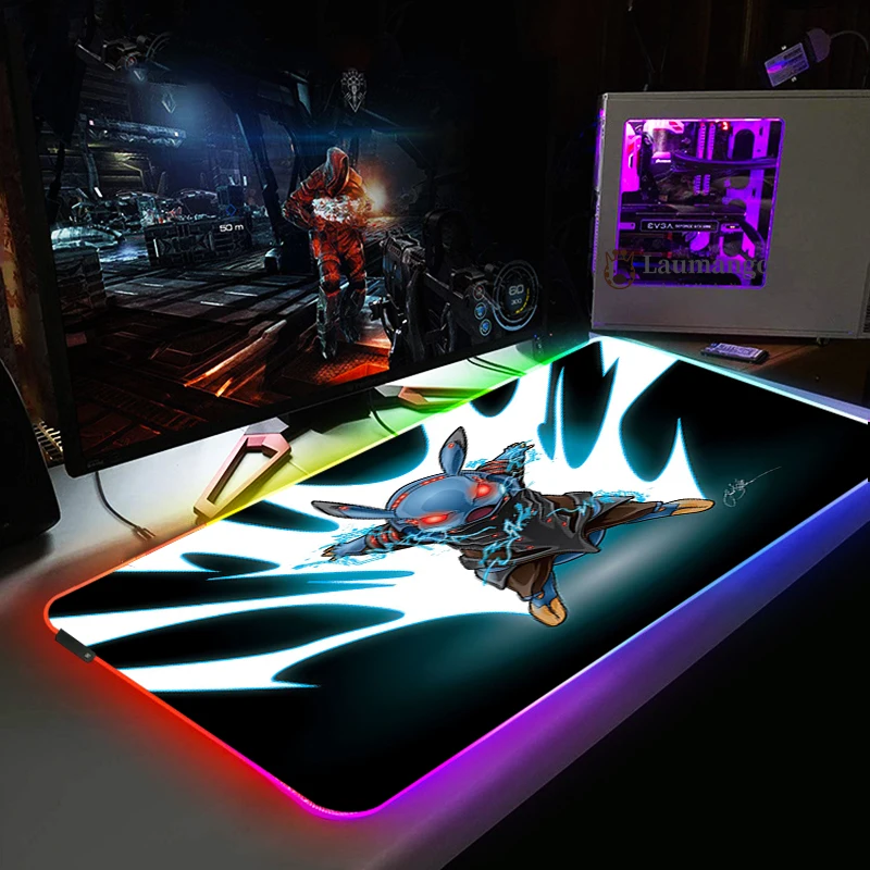 

Lighting Gaming Keyboard Desk Pad for Mouse Warframe Desk Mat for Computers Setup Gamer Pc Accessories LED Game Table Carpets