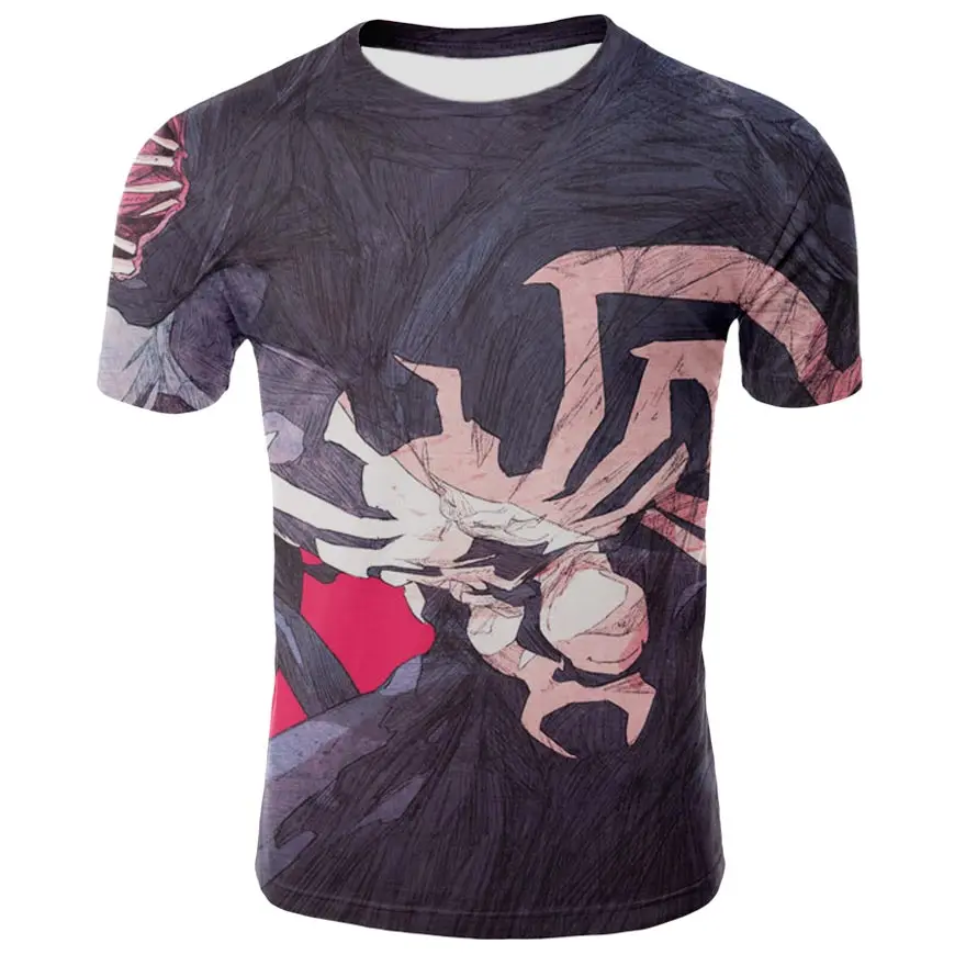 

2021 new cartoon venom T-shirt for men and women 3D printing fashion short-sleeved T-shirt street trend summer casual top