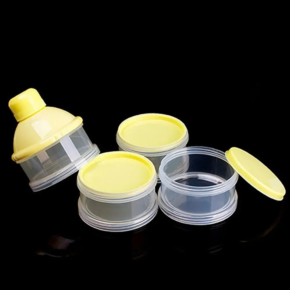 Dispensador de leche en polvo de 4 capas para ni&ntilde;os, contenedor de almacenamiento de botellas para viaje, alimentaci&oacute;n de beb&eacute; de grado alimenticio PP, port&aacute;til, alimentaci&oacute;n de beb&eacute; reci&eacute;n nacido-5