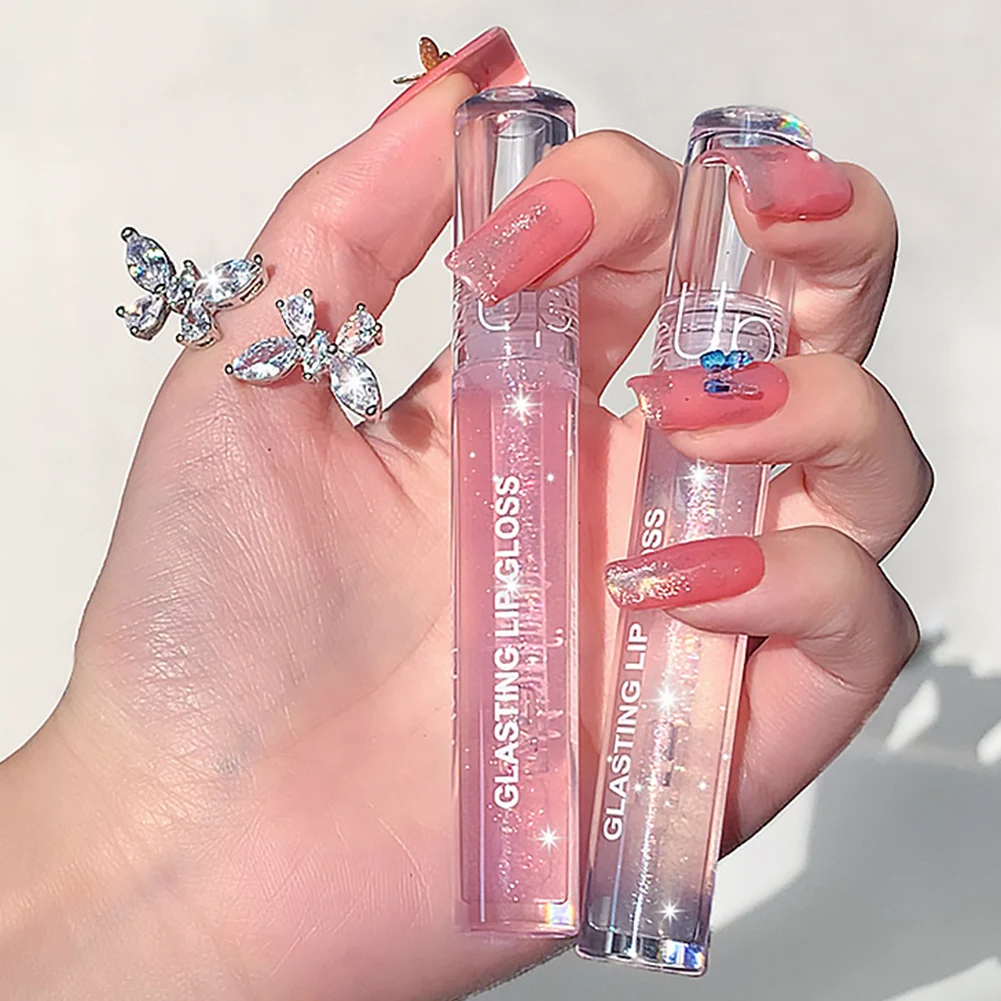 

Wet Gloss Crystal Jelly Lip Gloss Shiny Clear Mirror Moisturizing Lip Gloss Glitter Liquid Lipstick Lip Oil Lip Tint Care Makeup