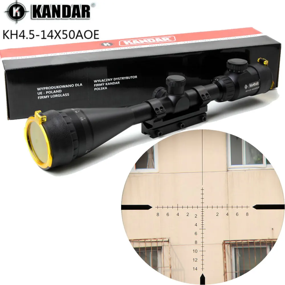 KANDAR 4,5-14x50 AOE охотничий прицел красный Специальный Крест Сетка снайперский оптический прицел для винтовки один кусок 11 мм или 20 мм кольцо