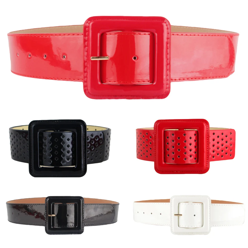 Женский ремень из лакированной кожи один размер регулируемый корсетный