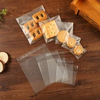 100pcs transparent frosted cookie candy bags self adhesive plastic baking biscuits snack party gift packaging