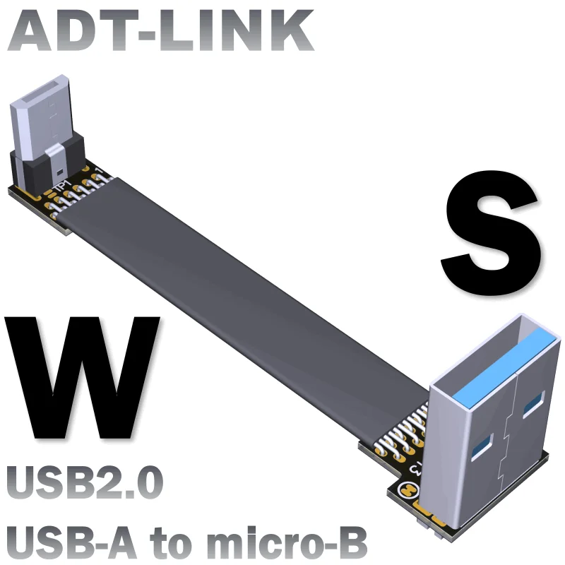 

FPV Micro USB 2.0 Type-A 90 градусов адаптер 5 см-100 см FPC ленточный плоский кабель Micro-USB 5-контактный для мультикоптера аэрофотосъемки