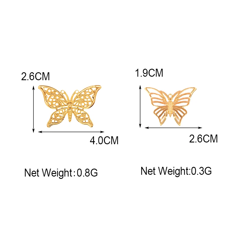 

10Pcs/lot Mixed Gold Color Butterfly Charms Metal Connectors Crafts Pendants For Jewelry Making DIY Accessories Bulk Wholesale