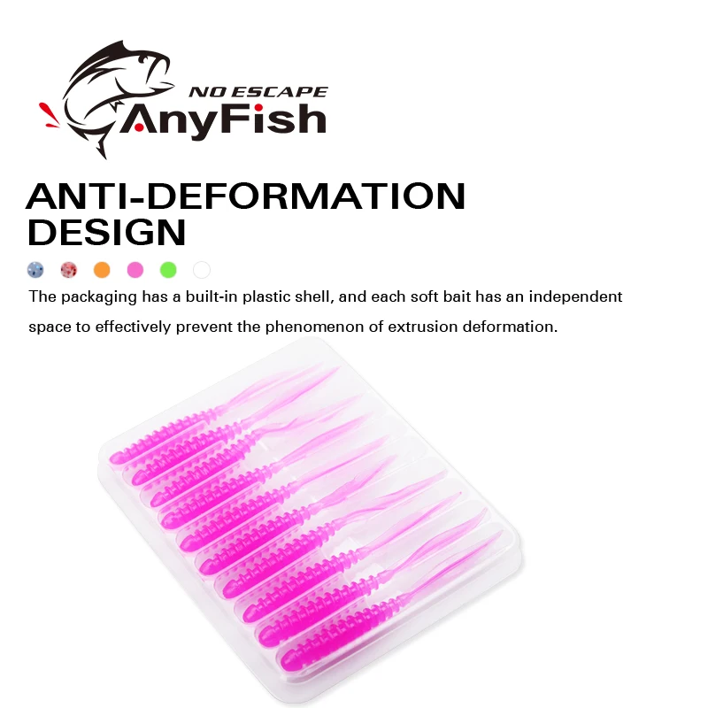 10 шт./пакет ANYFISH Рыбалка мягкие приманки пеке кольцо 0 5g 2 4 &quot58 мм рыболовная
