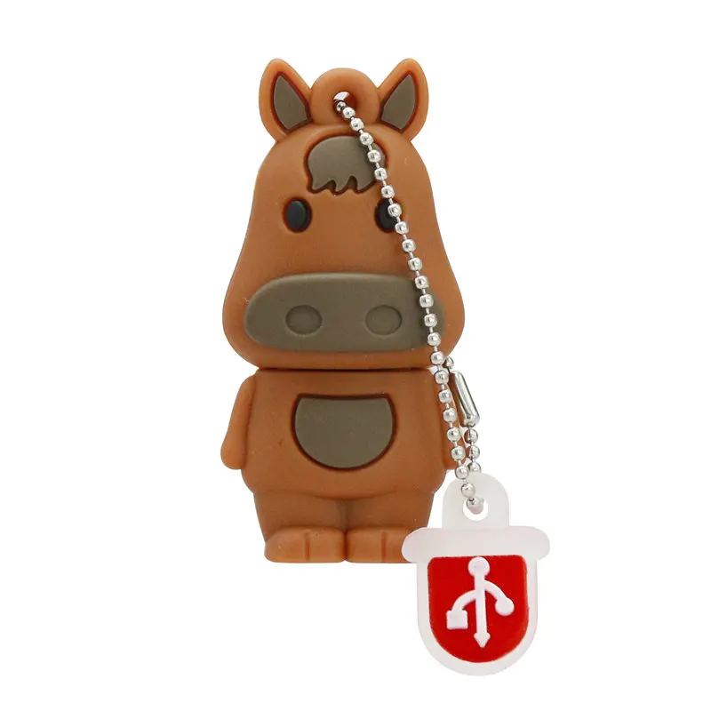 Horse Милый Китайский Зодиак Usb флеш-накопитель 4GB 8GB Memoria Usb 16GB флеш-накопитель 32GB милые животные Свинья обезьяна флеш-накопитель 128GB флэш-диск - Цвет: Horse