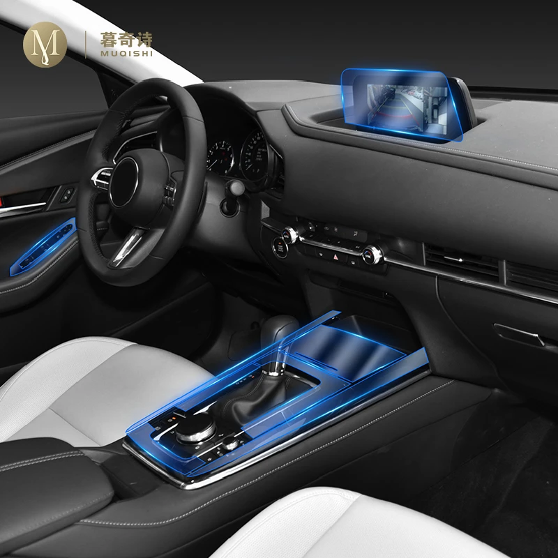 Для Mazda CX 30 2020 2021 салона центральной консоли прозрачная защитная пленка TPU