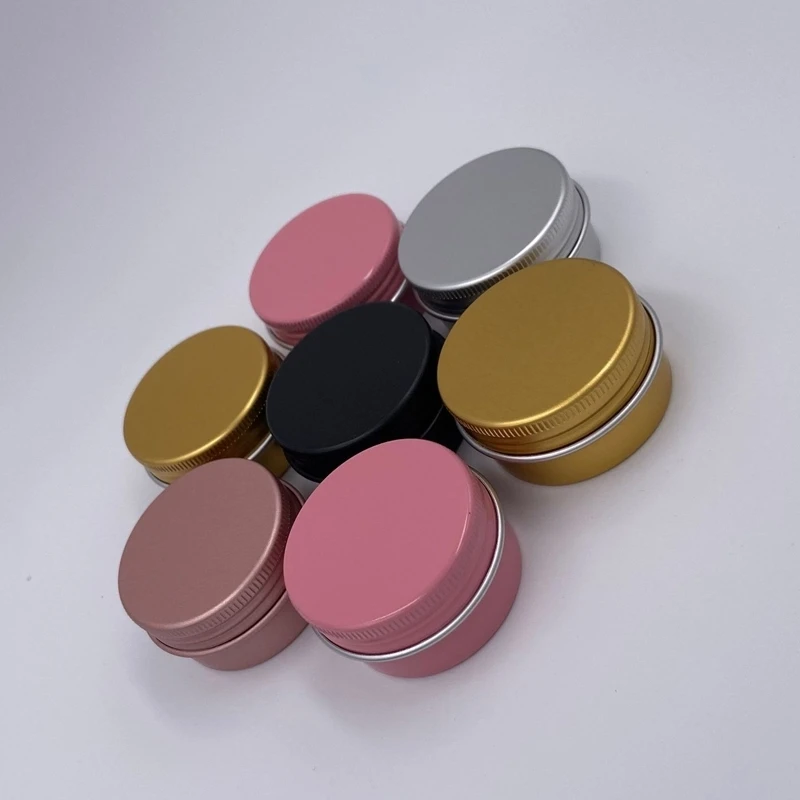 100pcs 30ml Empty Black Pink Gold Cosmetic Lotion Aluminum Jars Tins Personal Care Cream Mask Candle Packaging Metal Containers