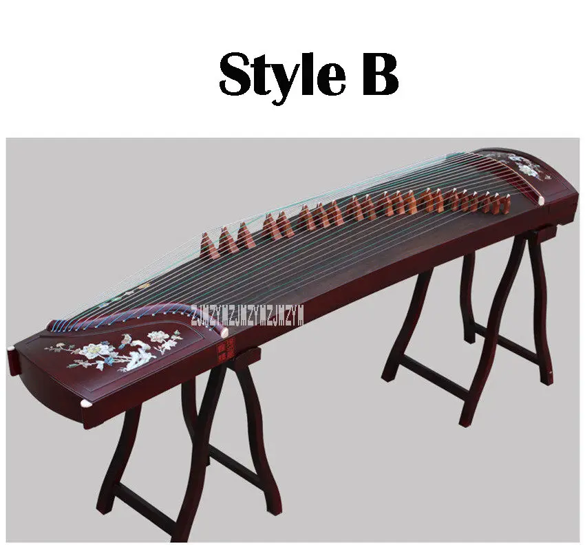 Guzheng Инструмент из цельного дерева ручная резьба профессиональная производительность guzheng с полным набором роскошных аксессуаров XSb001 - Цвет: B