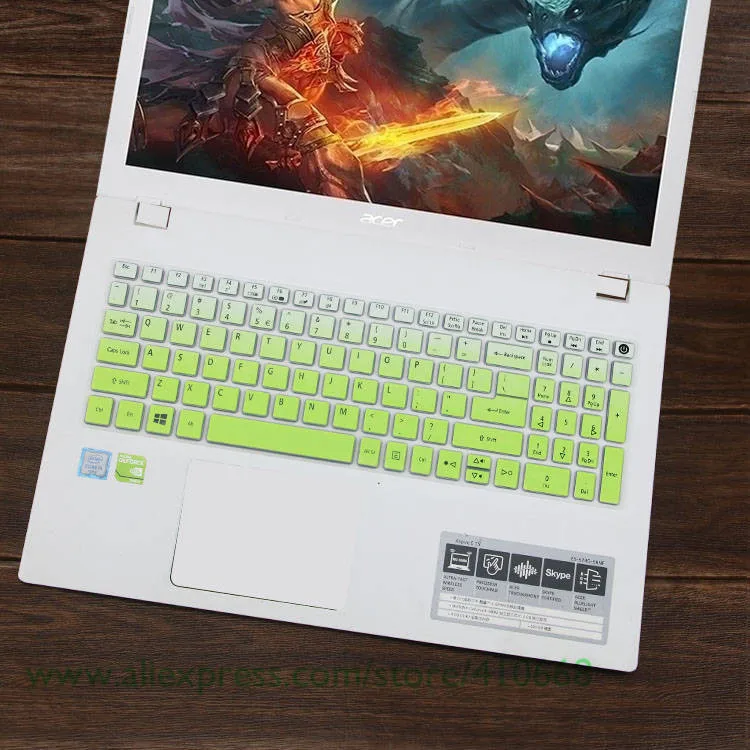 Gradualgreen 15,6 дюйма Клавиатура силиконовый чехол для acer Aspire 7 A715-72G a715-71g A715 72G 71 г A315-21/31/32/51/53 A515 A615 A717 - Цвет: Gradualgreen
