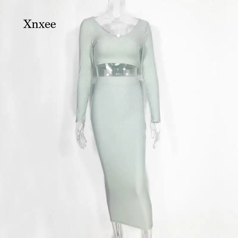 

Spring and Autumn Women's Suits, Dresses, European and Beautiful Women's New Fashion Solid Color Cotton Long-Sleeved Two-Piece