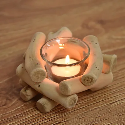 

Original wooden driftwood candle holder creative ornaments candle holder wedding table decoration home decor