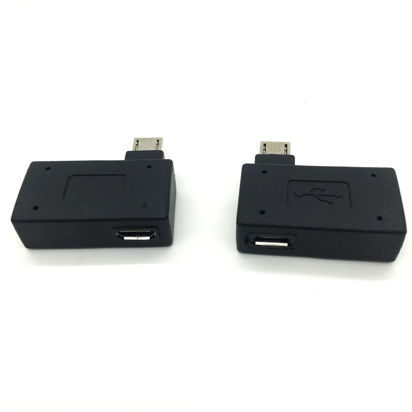 1 шт. левый/правый угол 90 градусов Micro-USB 2 0 to хост-адаптер OTG с USB разъемом питания