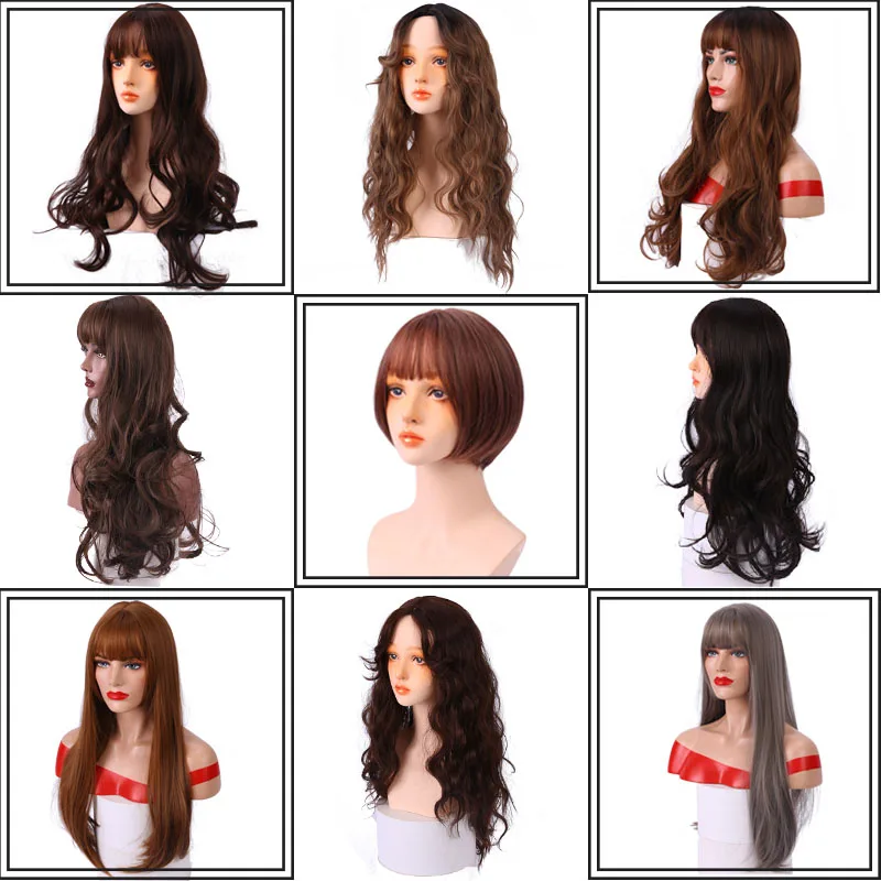 Парик AILIADE синтетический короткий прямой Женский для косплея с натуральными