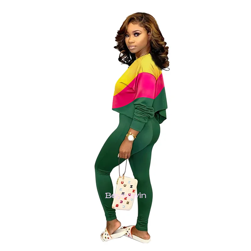 100 шт/партия Модный женский спортивный комплект одежды юный вид толстовки для