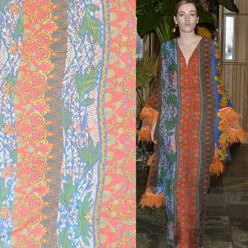 Fashion striped print 100% pure silk crinkle georgette gauze fabric SCG520 | Дом и сад