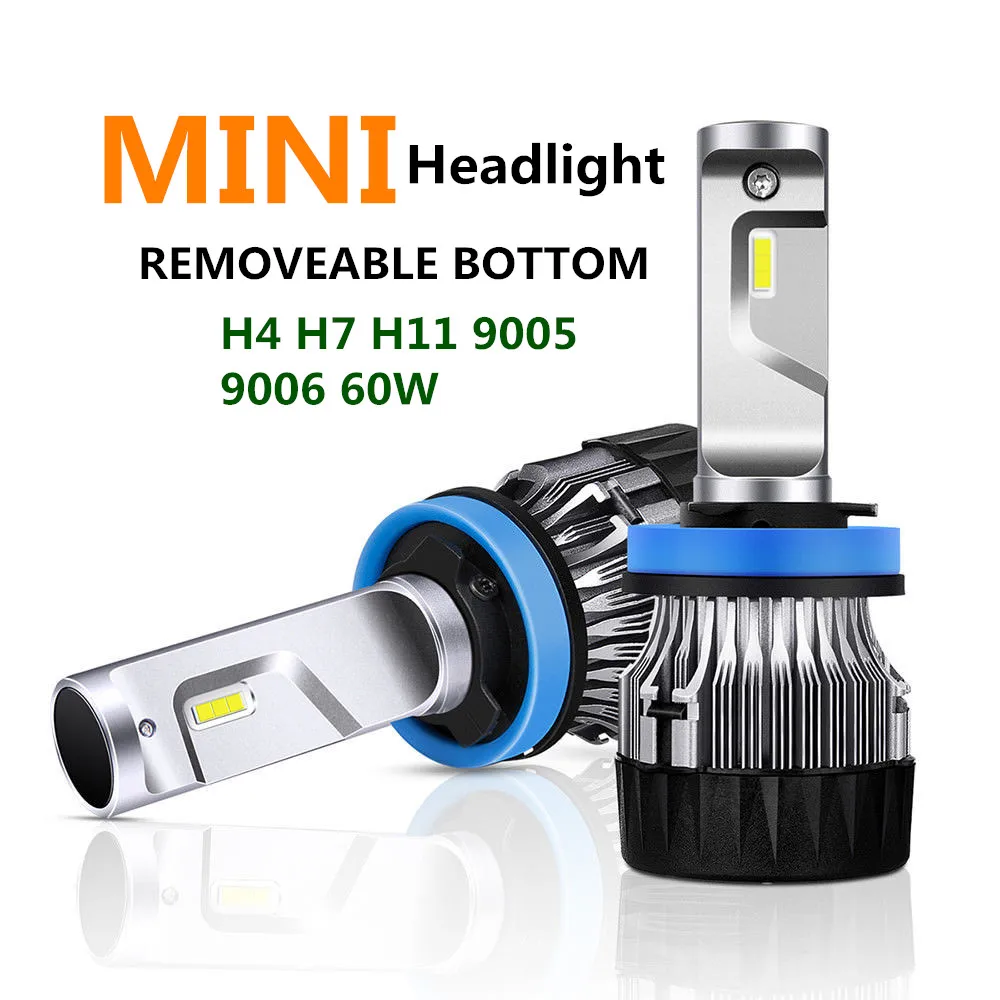 AEN H4 светодиодный H7 H11 H8 HB4 H1 H3 9005 HB3 автомобильные лампы для фар машины 60W 8000LM