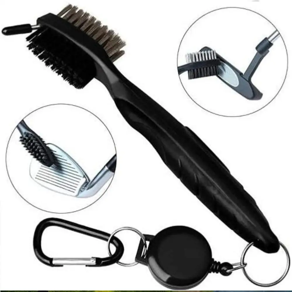 

Portable Golf Club 2 Side Groove Dirt And Dust Cleaning Tool Brush V1H5