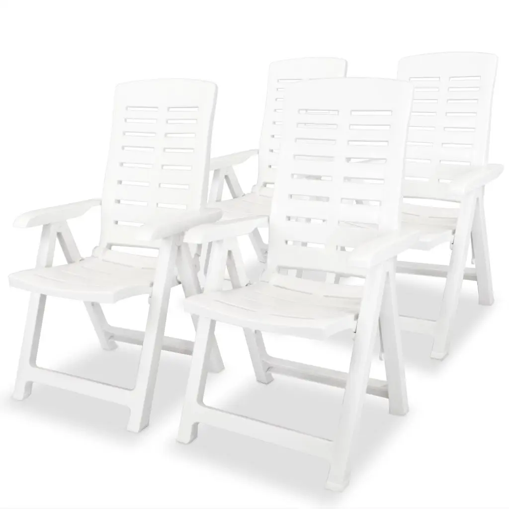 

Reclining Garden Chairs 4 pcs Plastic White