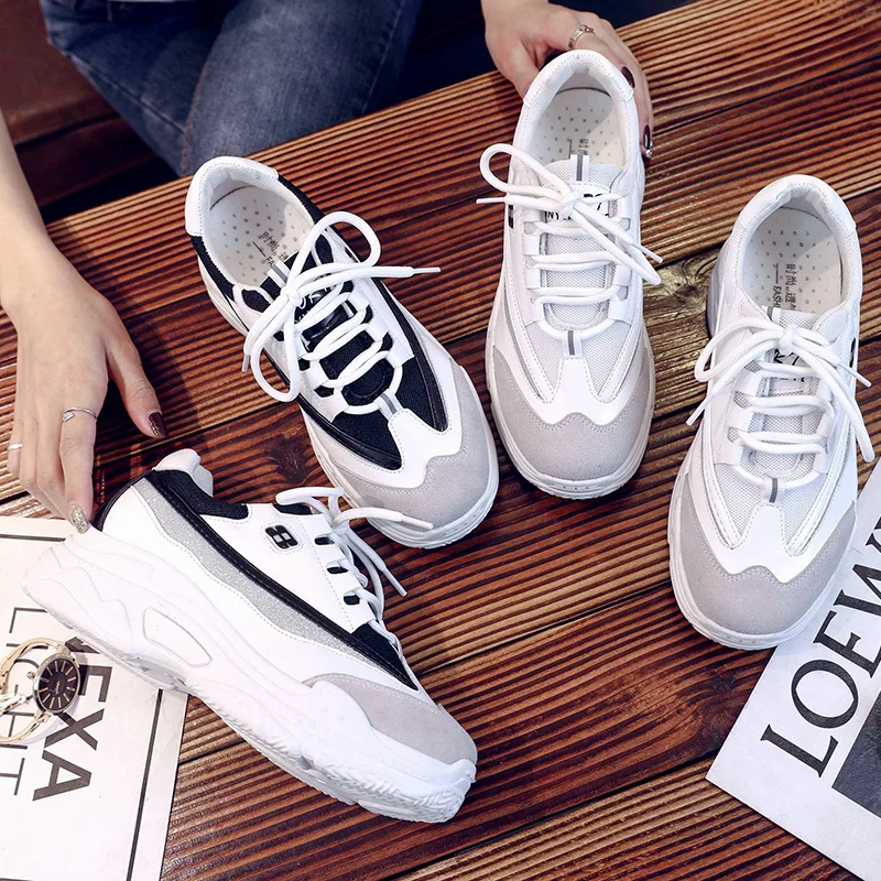 

Hot Fashion Increase Sports Shoes Women Vulcanized Shoes 2020 Fall Non-slip Wear-resistant Casual Shoes Women Zapatos De Mujer