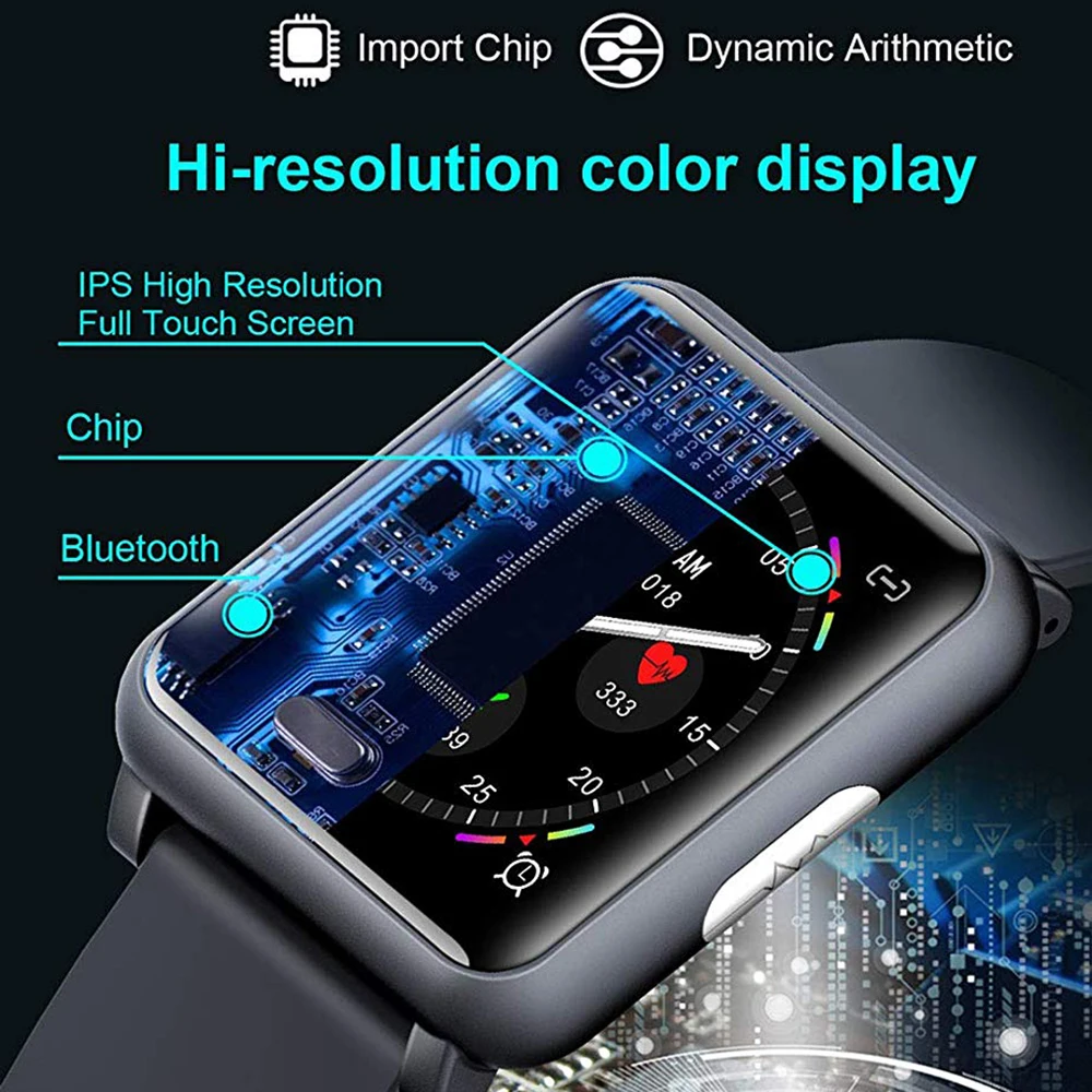 SKHO H9 1 3 дюймов ЭКГ + PPG монитор HR кровяное давление Smartwatch IP67 Водонепроницаемый