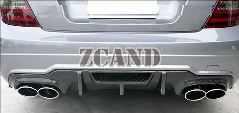 Черный Задний диффузор V style для Mercedes BENZ W204 C63 купе C250 C300 C350 AMG спортивный бампер