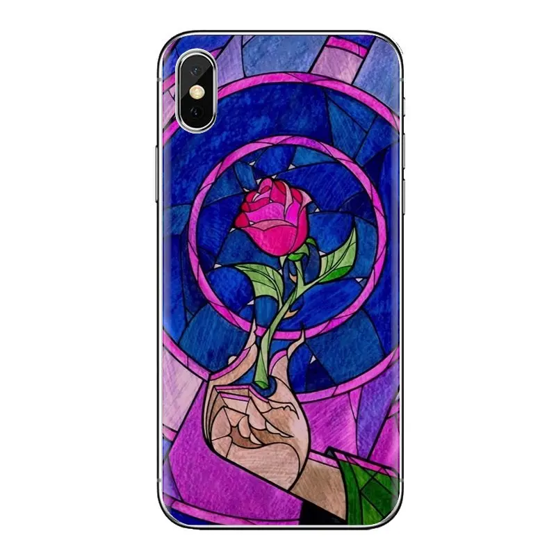 TPU Cases Covers red rose stained glass beauty beast For Huawei Honor 5A LYO-L21 Y6 II Compact Y5 2 Y5II Mate 10 Lite Nova 2i 9i |
