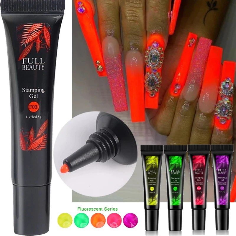 

8ml Luminous Gel Nail Polish Glow In Dark Fluorescent Neon UV LED Nails Gel Semi-PermanentSoak Off Gel Varnish Nail Art Tools