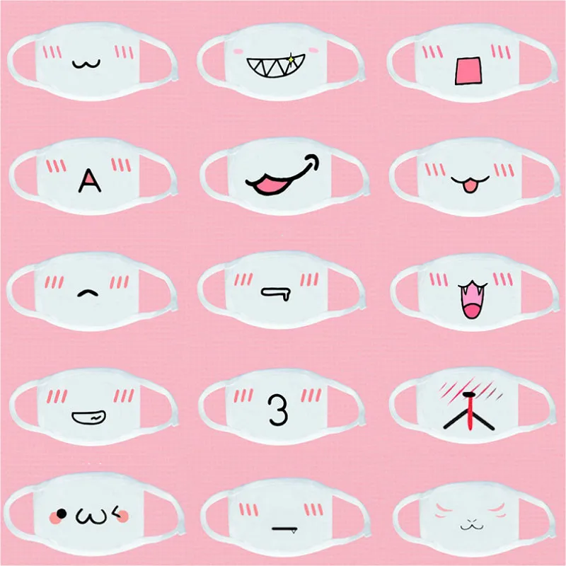 1 шт. белая Новинка антипылезащитная маска Kpop хлопковая для губ Милая аниме лица с
